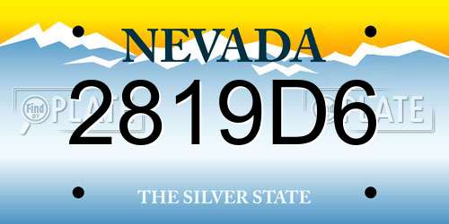2819D6 Nevada License Plate