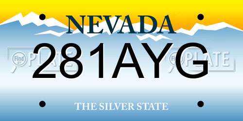 281AYG Nevada License Plate