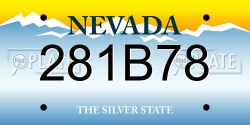 281B78 Nevada License Plate