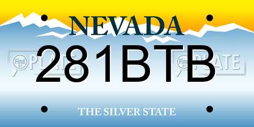 281BTB Nevada License Plate
