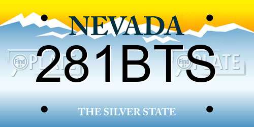 281BTS Nevada License Plate