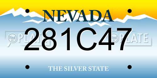 281C47 Nevada License Plate