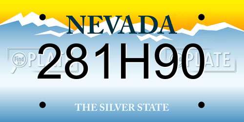 281H90 Nevada License Plate