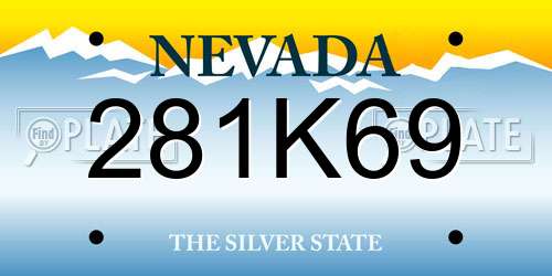 281K69 Nevada License Plate