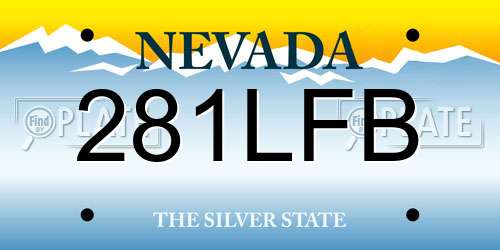 281LFB Nevada License Plate