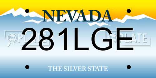 281LGE Nevada License Plate