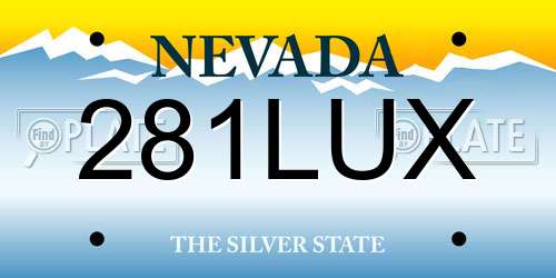 281LUX Nevada License Plate