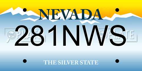 281NWS Nevada License Plate