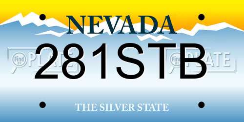 281STB Nevada License Plate