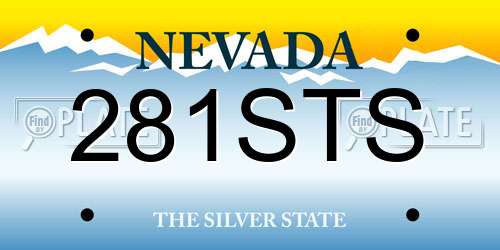 281STS Nevada License Plate