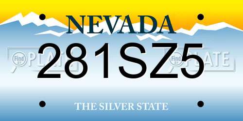 281SZ5 Nevada License Plate