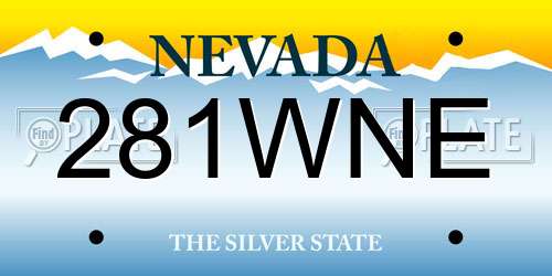 281WNE Nevada License Plate