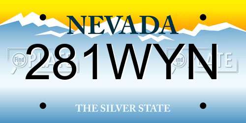 281WYN Nevada License Plate