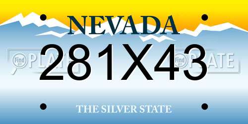 281X43 Nevada License Plate