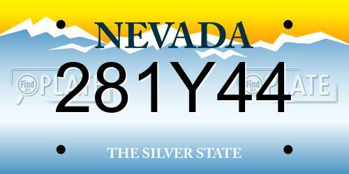 281Y44 Nevada License Plate