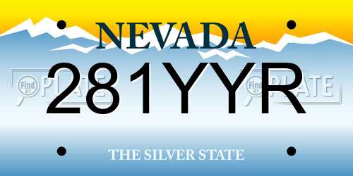 281YYR Nevada License Plate
