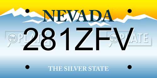 281ZFV Nevada License Plate
