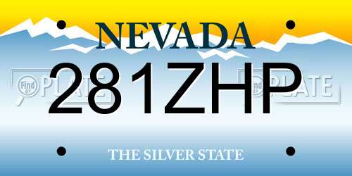 281ZHP Nevada License Plate