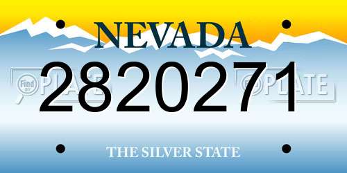 2820271 Nevada License Plate