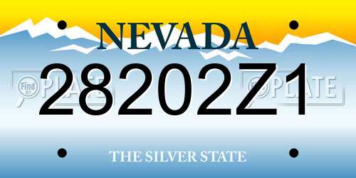28202Z1 Nevada License Plate