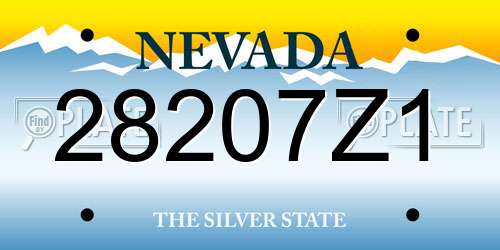 28207Z1 Nevada License Plate