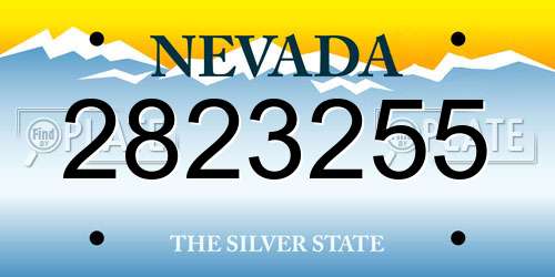 2823255 Nevada License Plate