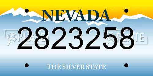 2823258 Nevada License Plate