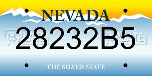 28232B5 Nevada License Plate