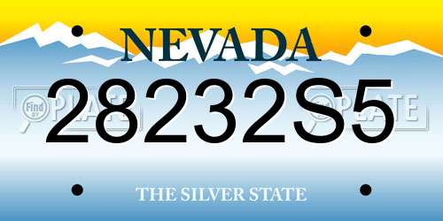 28232S5 Nevada License Plate