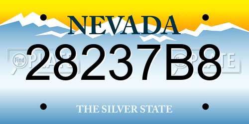 28237B8 Nevada License Plate