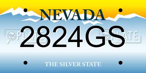 2824GS Nevada License Plate