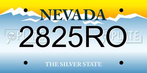 2825RO Nevada License Plate