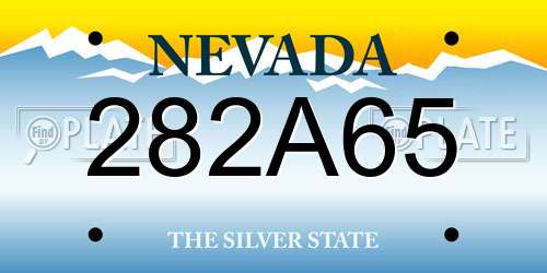 282A65 Nevada License Plate