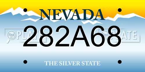 282A68 Nevada License Plate