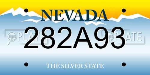 282A93 Nevada License Plate