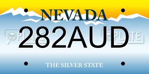 282AUD Nevada License Plate
