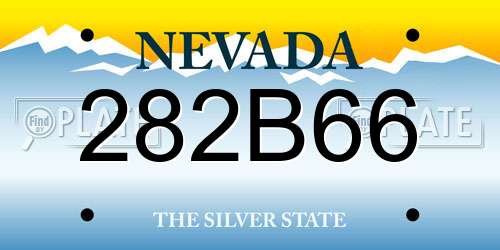 282B66 Nevada License Plate