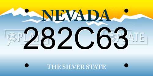 282C63 Nevada License Plate