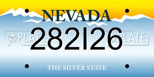 282I26 Nevada License Plate