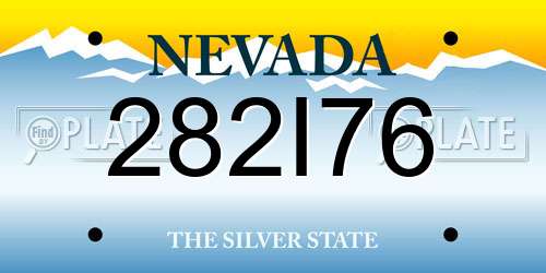 282I76 Nevada License Plate