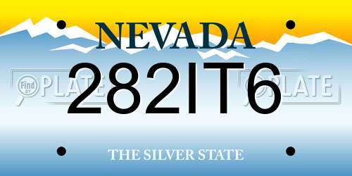 282IT6 Nevada License Plate