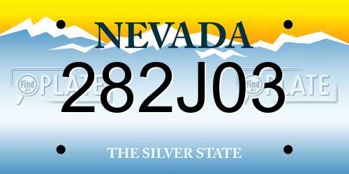 282J03 Nevada License Plate
