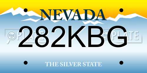 282KBG Nevada License Plate