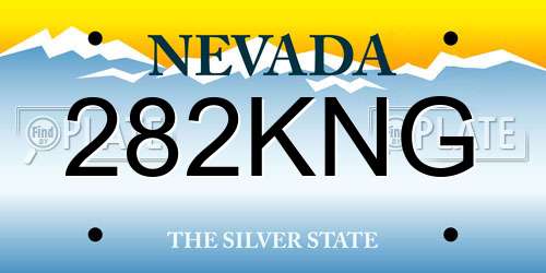 282KNG Nevada License Plate