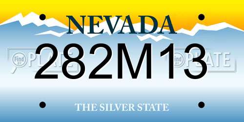 282M13 Nevada License Plate