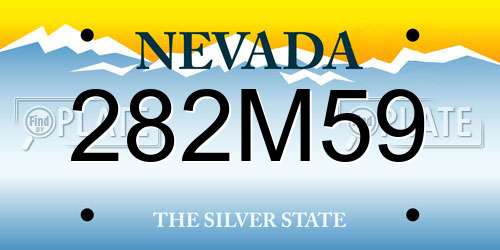 282M59 Nevada License Plate