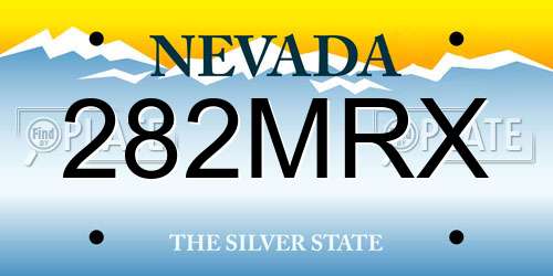 282MRX Nevada License Plate