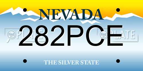 282PCE Nevada License Plate