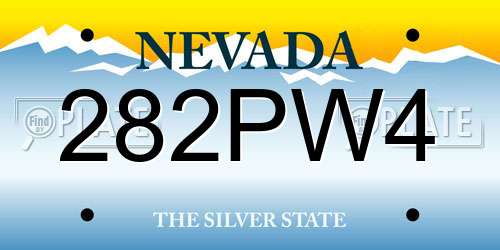 282PW4 Nevada License Plate