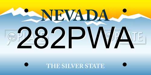 282PWA Nevada License Plate